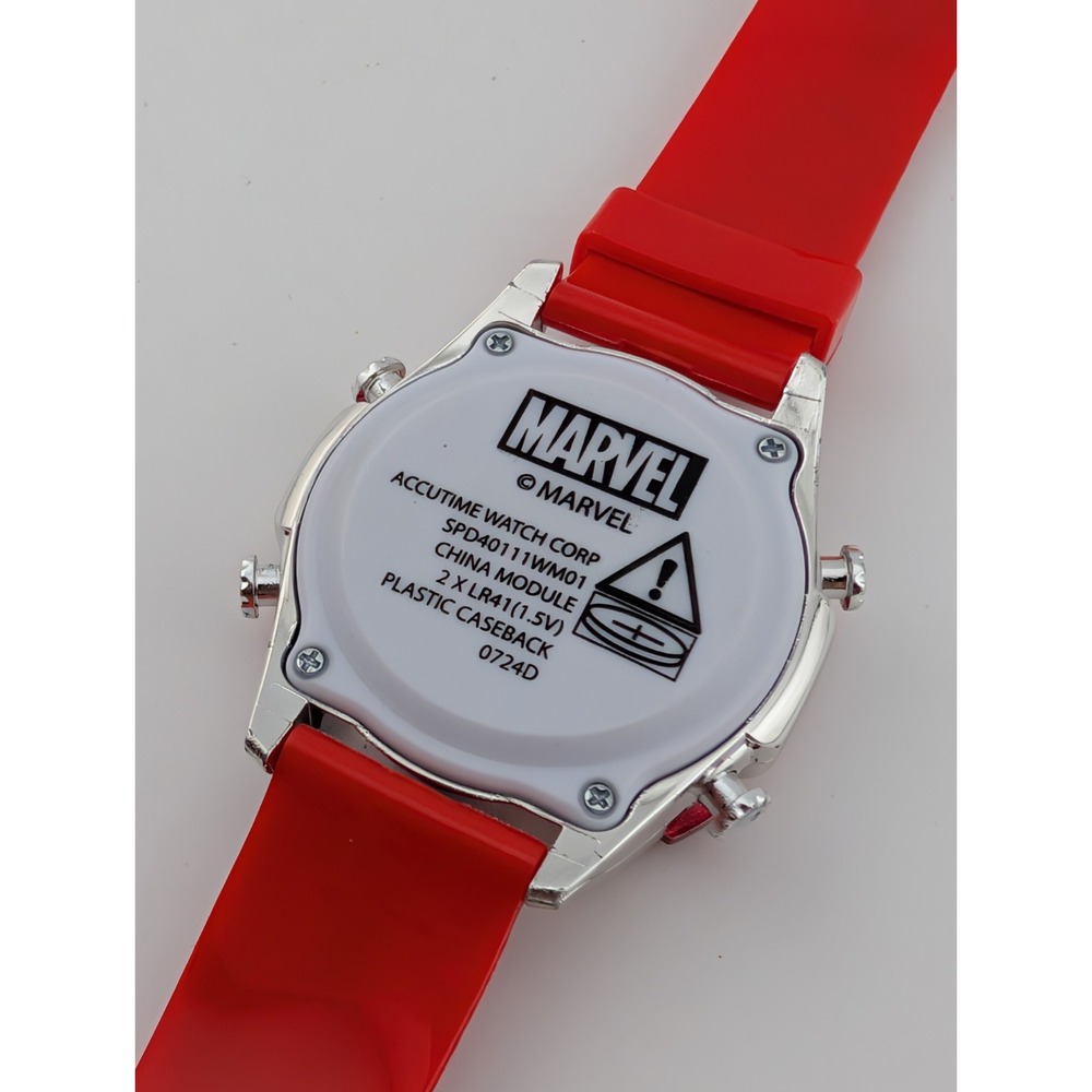 Accutime Spiderman Kids Digital‎ LED Light Up Watch Red Band- New Battery - Picture 7 of 9